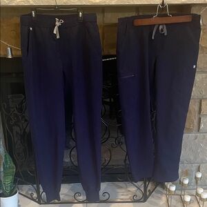 Two FIGS Medium women or Men's Navy Jogger Pants and MP straight leg scrub pants